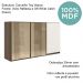 Armario Aereo 3P Vid MDF 120cm Kali 1219764 Carvalho Toq Off White Cetim Nicioli