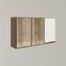 Armario Aereo 3P Vid MDF 120cm Kali 1219764 Carvalho Toq Off White Cetim Nicioli