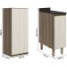 Armario Aereo Balcao 1 Porta 30cm MDF Kali Carvalho Toq Bianco Toq Nicioli