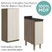 Armario Aereo Balcao 1 Porta 30cm MDF Kali Carvalho Toq Bianco Toq Nicioli