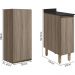 Armario Aereo Balcao 1 Porta 30cm MDF Kali Carvalho Toq Carvalho Toq Nicioli