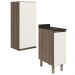 Armario Aereo Balcao 1 Porta 30cm MDF Kali Carvalho Toq Off White Cetim Nicioli