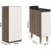 Armario Aereo Balcao 1 Porta 30cm MDF Kali Carvalho Toq Off White Cetim Nicioli