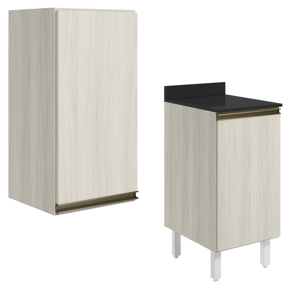 Armario Aereo Balcao 1 Porta 40cm MDF Kali Bianco Toq Bianco Toq Nicioli
