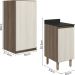 Armario Aereo Balcao 1 Porta 40cm MDF Kali Carvalho Toq Bianco Toq Nicioli