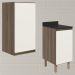 Armario Aereo Balcao 1 Porta 40cm MDF Kali Carvalho Toq Off White Cetim Nicioli