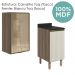 Armario Aereo Balcao 1P Vidro 40cm MDF Kali Carvalho Toq Bianco Toq Nicioli