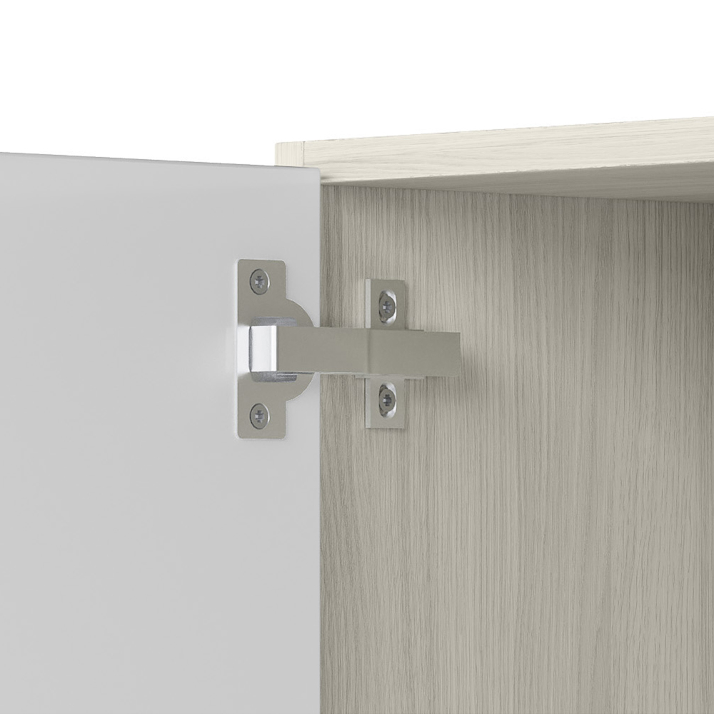 Armario Aereo Balcao 2 Portas 60cm MDF Kali Bianco Toq Branco Uv Nicioli