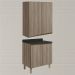 Armario Aereo Balcao 2 Portas 60cm MDF Kali Carvalho Toq Carvalho Toq Nicioli
