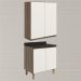 Armario Aereo Balcao 2 Portas 60cm MDF Kali Carvalho Toq Off White Cetim Nicioli