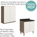 Armario Aereo Balcao 2 Portas 60cm MDF Kali Carvalho Toq Off White Cetim Nicioli