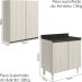 Armario Aereo Balcao 2 Portas 70cm MDF Kali Bianco Toq Bianco Toq Nicioli