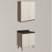 Armario Aereo Balcao 2 Portas 70cm MDF Kali Carvalho Toq Bianco Toq Nicioli