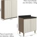 Armario Aereo Balcao 2 Portas 70cm MDF Kali Carvalho Toq Bianco Toq Nicioli
