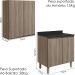 Armario Aereo Balcao 2 Portas 70cm MDF Kali Carvalho Toq Carvalho Toq Nicioli