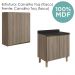Armario Aereo Balcao 2 Portas 70cm MDF Kali Carvalho Toq Carvalho Toq Nicioli