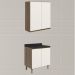 Armario Aereo Balcao 2 Portas 70cm MDF Kali Carvalho Toq Off White Cetim Nicioli