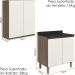 Armario Aereo Balcao 2 Portas 70cm MDF Kali Carvalho Toq Off White Cetim Nicioli