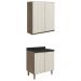 Armario Aereo Balcao 2 Portas 80cm MDF Kali Carvalho Toq Bianco Toq Nicioli