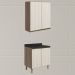 Armario Aereo Balcao 2 Portas 80cm MDF Kali Carvalho Toq Bianco Toq Nicioli
