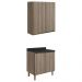 Armario Aereo Balcao 2 Portas 80cm MDF Kali Carvalho Toq Carvalho Toq Nicioli