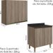 Armario Aereo Balcao 2 Portas 80cm MDF Kali Carvalho Toq Carvalho Toq Nicioli