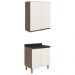 Armario Aereo Balcao 2 Portas 80cm MDF Kali Carvalho Toq Off White Cetim Nicioli