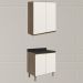 Armario Aereo Balcao 2 Portas 80cm MDF Kali Carvalho Toq Off White Cetim Nicioli