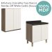 Armario Aereo Balcao 2 Portas 80cm MDF Kali Carvalho Toq Off White Cetim Nicioli