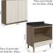 Armario Aereo Balcao Forno 80cm MDF Kali Carvalho Toq Bianco Toq Nicioli
