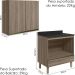 Armario Aereo Balcao Forno 80cm MDF Kali Carvalho Toq Carvalho Toq Nicioli