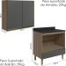 Armario Aereo Balcao Forno 80cm MDF Kali Carvalho Toq Chumbo Nicioli