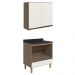 Armario Aereo Balcao Forno 80cm MDF Kali Carvalho Toq Off White Cetim Nicioli