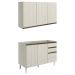 Armario Aereo Balcao Pia 120 cm MDF Kali Bianco Toq Bianco Toq Nicioli