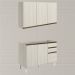Armario Aereo Balcao Pia 120 cm MDF Kali Bianco Toq Bianco Toq Nicioli