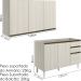 Armario Aereo Balcao Pia 120 cm MDF Kali Bianco Toq Bianco Toq Nicioli