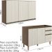 Armario Aereo Balcao Pia 120 cm MDF Kali Carvalho Toq Bianco Toq Nicioli