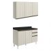 Armario Aereo Balcao Tampo 120cm MDF Kali Bianco Toq Bianco Toq Nicioli