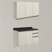 Armario Aereo Balcao Tampo 120cm MDF Kali Bianco Toq Bianco Toq Nicioli