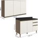 Armario Aereo Balcao Tampo 120cm MDF Kali Carvalho Toq Off White Cetim Nicioli