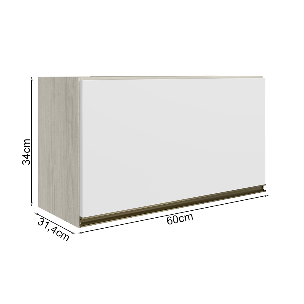 Armario Aereo Basc MDF 60 cm Kali 16337 Bianco Toq Branco Uv Nicioli