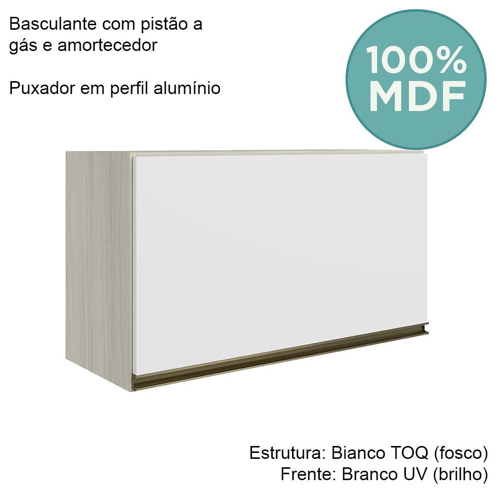 Armario Aereo Basc MDF 60 cm Kali 16337 Bianco Toq Branco Uv Nicioli