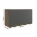 Armario Aereo Basc MDF 60 cm Kali 16337 Carvalho Toq Chumbo Nicioli