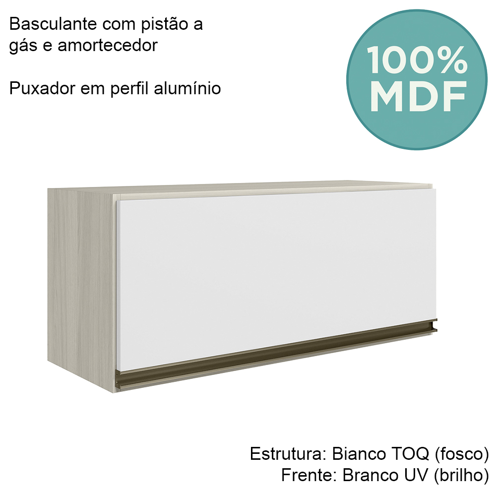 Armario Aereo Basc MDF 70 cm Kali 16339 Bianco Toq Branco Uv Nicioli