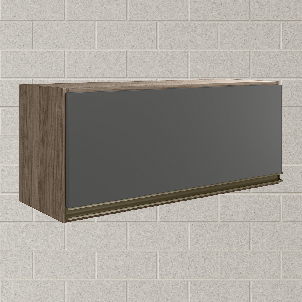 Armario Aereo Basc MDF 70 cm Kali 16339 Carvalho Toq Chumbo Nicioli