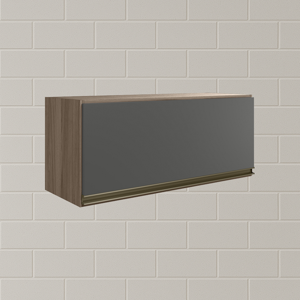 Armario Aereo Basc MDF 70 cm Kali 16339 Carvalho Toq Chumbo Nicioli