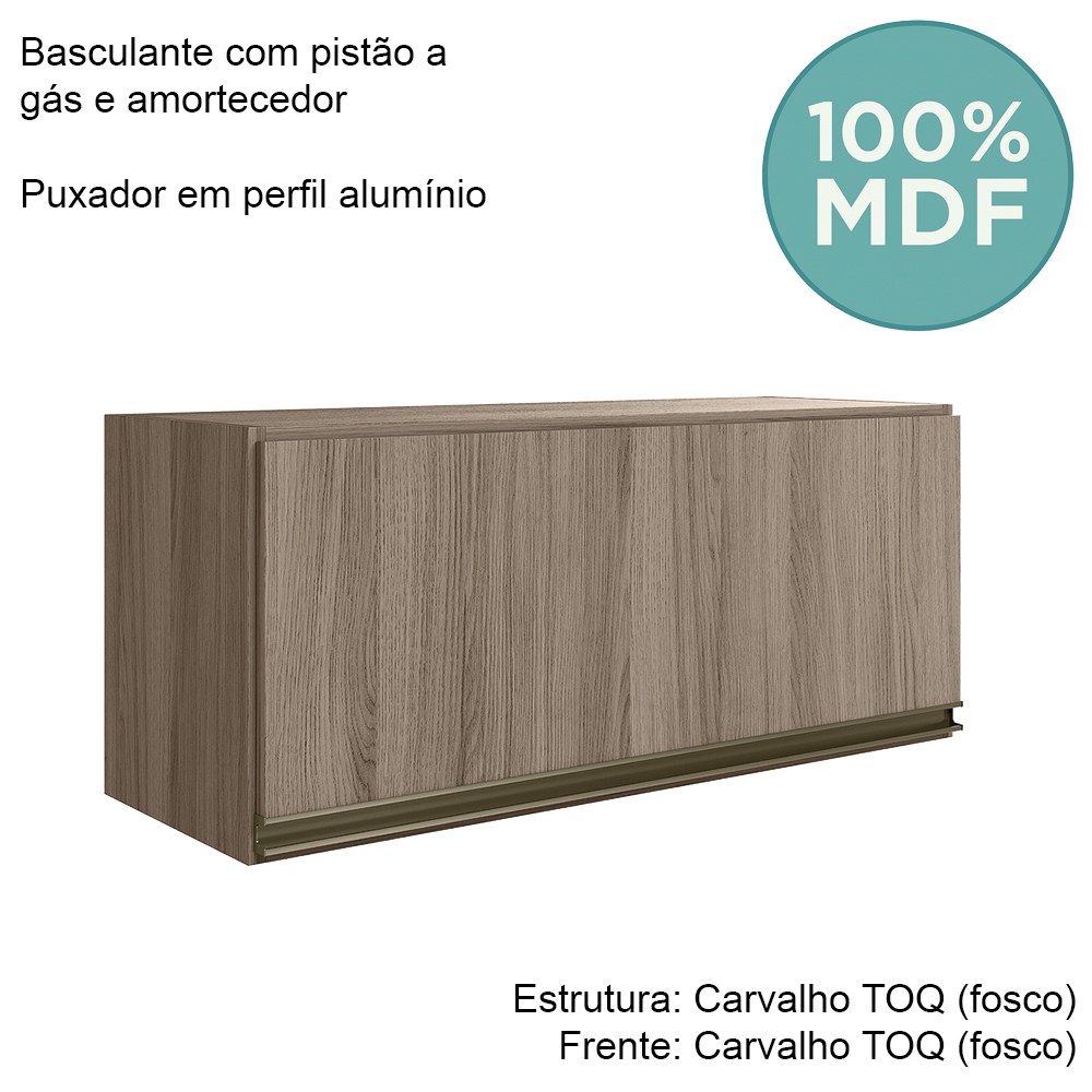 Armario Aereo Basc MDF 80 cm Kali 16341 Carvalho Toq Carvalho Toq Nicioli