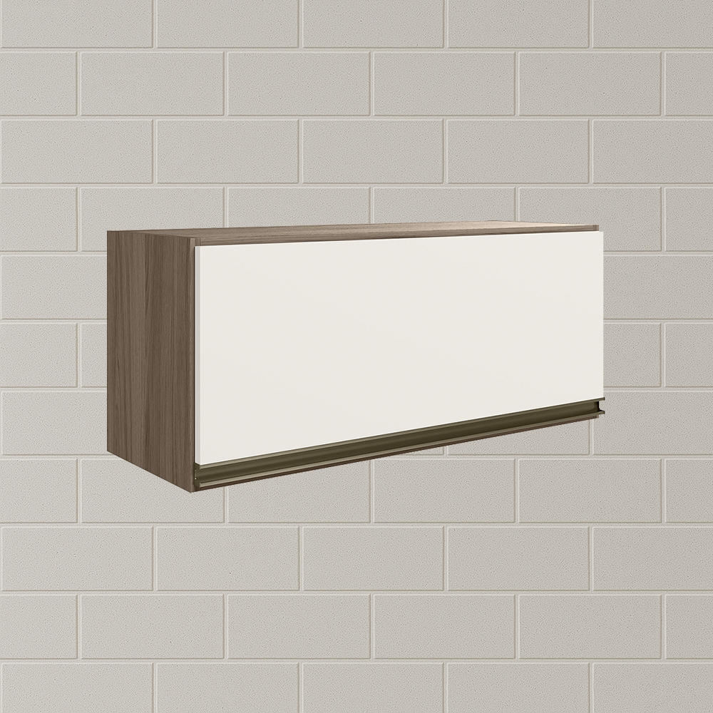 Armario Aereo Basc MDF 80 cm Kali 16341 Carvalho Toq Off White Cetim Nicioli