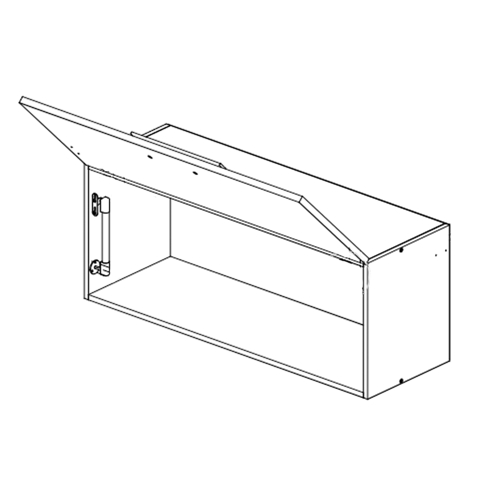 Armario Aereo Basculante 80 cm 16978 Freijo Off White Cristal Nicioli