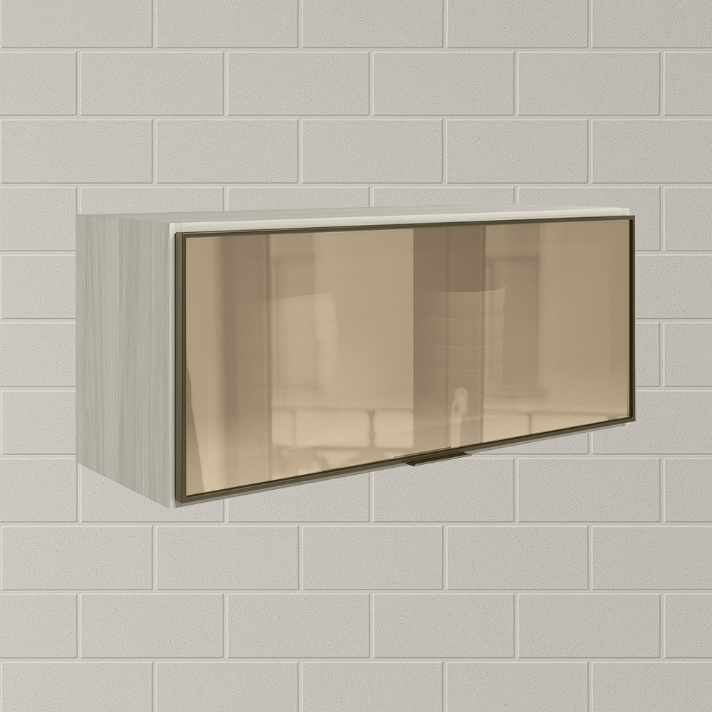 Armario Aereo Basculante Vidro MDF 80 cm Kali 1634161 Bianco Toq Nicioli